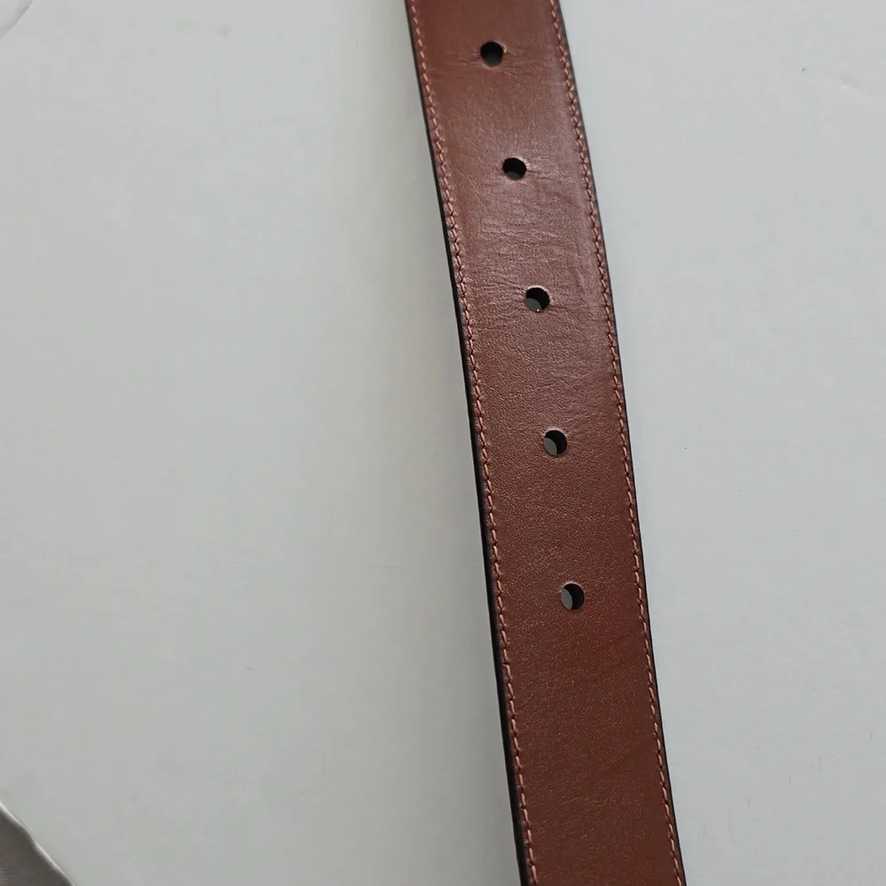 Coach Men's Embossed Cowhide Leather Black Belt Solid Silver Buckle Size 40